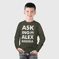 Лонгслив хлопковый детский Asking Alexandria, цвет: меланж-хаки — фото 2