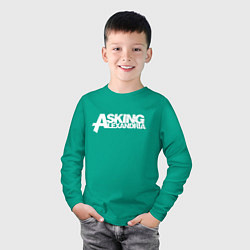 Лонгслив хлопковый детский Asking Alexandria, цвет: зеленый — фото 2