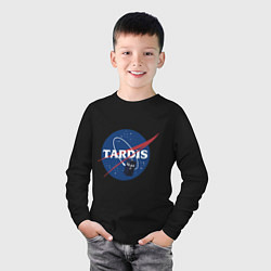 Лонгслив хлопковый детский Tardis NASA, цвет: черный — фото 2