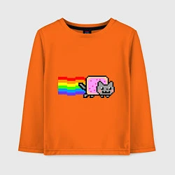 Лонгслив хлопковый детский Nyan Cat, цвет: оранжевый