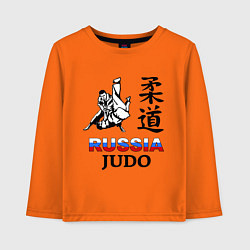 Лонгслив хлопковый детский Russia Judo, цвет: оранжевый