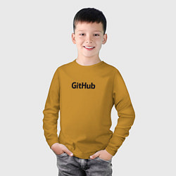 Лонгслив хлопковый детский GitHubWhite, цвет: горчичный — фото 2