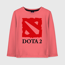 Лонгслив хлопковый детский Dota 2: Logo, цвет: коралловый