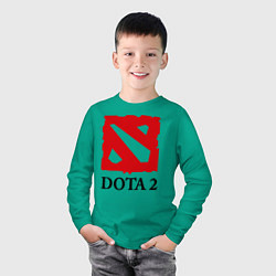 Лонгслив хлопковый детский Dota 2: Logo, цвет: зеленый — фото 2