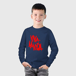 Лонгслив хлопковый детский Viva La Vida, цвет: тёмно-синий — фото 2