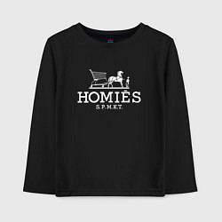 Лонгслив хлопковый детский Homies, цвет: черный