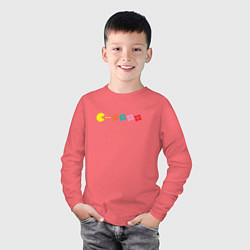 Лонгслив хлопковый детский Destiny Pac-man, цвет: коралловый — фото 2