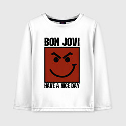 Лонгслив хлопковый детский Bon Jovi: Have a nice day, цвет: белый