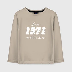 Лонгслив хлопковый детский Limited Edition 1971, цвет: миндальный