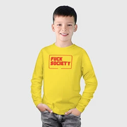 Лонгслив хлопковый детский F Society, цвет: желтый — фото 2