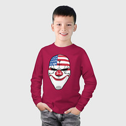 Лонгслив хлопковый детский American Mask, цвет: маджента — фото 2