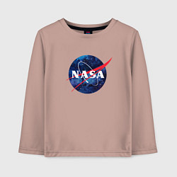 Лонгслив хлопковый детский NASA: Cosmic Logo, цвет: пыльно-розовый