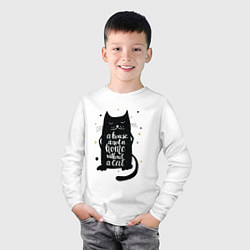 Лонгслив хлопковый детский Black Cat, цвет: белый — фото 2