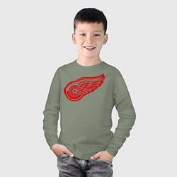 Лонгслив хлопковый детский Detroit Red Wings: Pavel Datsyuk, цвет: авокадо — фото 2