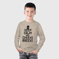 Лонгслив хлопковый детский Keep Calm & Cheeki Breeki, цвет: миндальный — фото 2