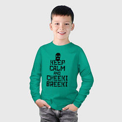 Лонгслив хлопковый детский Keep Calm & Cheeki Breeki, цвет: зеленый — фото 2