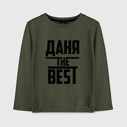 Лонгслив хлопковый детский Даня the best, цвет: меланж-хаки
