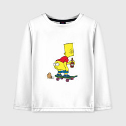 Лонгслив хлопковый детский Bart Simpson, цвет: белый