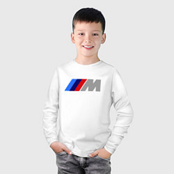 Лонгслив хлопковый детский BMW M, цвет: белый — фото 2
