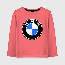 Лонгслив хлопковый детский Logo BMW, цвет: коралловый
