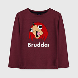 Лонгслив хлопковый детский Brudda, цвет: меланж-бордовый