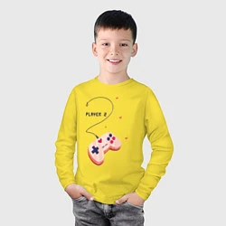 Лонгслив хлопковый детский Perfect Team: Player 1, цвет: желтый — фото 2