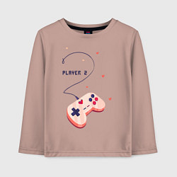 Лонгслив хлопковый детский Perfect Team: Player 1, цвет: пыльно-розовый
