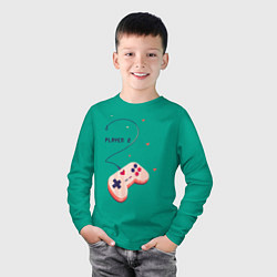 Лонгслив хлопковый детский Perfect Team: Player 1, цвет: зеленый — фото 2