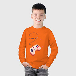 Лонгслив хлопковый детский Perfect Team: Player 1, цвет: оранжевый — фото 2
