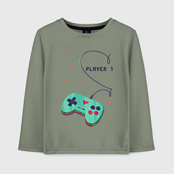 Лонгслив хлопковый детский Perfect Team: Player 2, цвет: авокадо