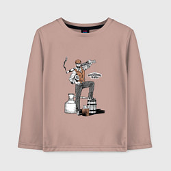 Лонгслив хлопковый детский Бутлегер, цвет: пыльно-розовый