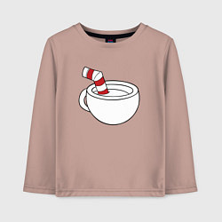 Лонгслив хлопковый детский Red Cuphead, цвет: пыльно-розовый