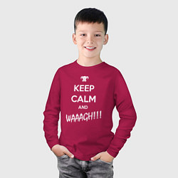 Лонгслив хлопковый детский Keep Calm & WAAAGH, цвет: маджента — фото 2