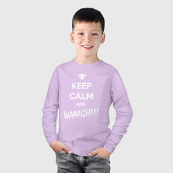 Лонгслив хлопковый детский Keep Calm & WAAAGH, цвет: лаванда — фото 2