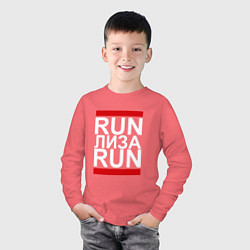 Лонгслив хлопковый детский Run Лиза Run цвета коралловый — фото 2