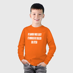 Лонгслив хлопковый детский If Sambo Was Easy, цвет: оранжевый — фото 2