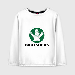 Лонгслив хлопковый детский Bartsucks, цвет: белый