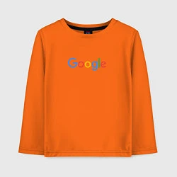 Лонгслив хлопковый детский Google, цвет: оранжевый
