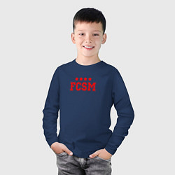 Лонгслив хлопковый детский FCSM Club, цвет: тёмно-синий — фото 2