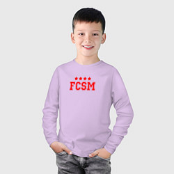 Лонгслив хлопковый детский FCSM Club, цвет: лаванда — фото 2