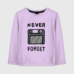 Лонгслив хлопковый детский Never Forget, цвет: лаванда