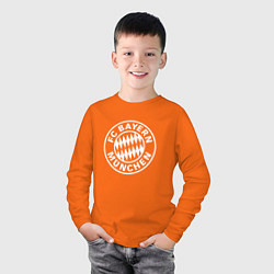 Лонгслив хлопковый детский FC Bayern Munchen, цвет: оранжевый — фото 2