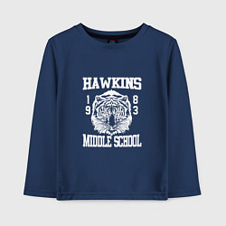 Лонгслив хлопковый детский Hawkins Middle School, цвет: тёмно-синий