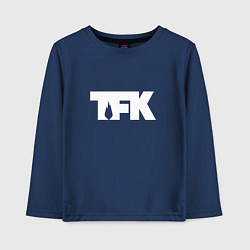 Лонгслив хлопковый детский TFK: White Logo, цвет: тёмно-синий