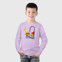 Лонгслив хлопковый детский Барт у зеркала, цвет: лаванда — фото 2