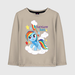 Лонгслив хлопковый детский Rainbow Dash, цвет: миндальный