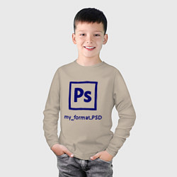 Лонгслив хлопковый детский Photoshop, цвет: миндальный — фото 2