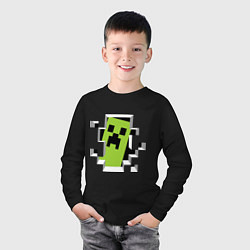 Лонгслив хлопковый детский Crash Minecraft, цвет: черный — фото 2