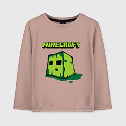 Лонгслив хлопковый детский Minecraft Creeper, цвет: пыльно-розовый