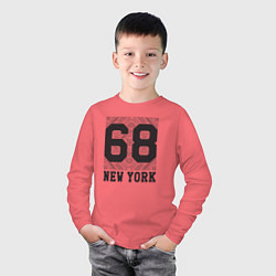 Лонгслив хлопковый детский New York 68, цвет: коралловый — фото 2